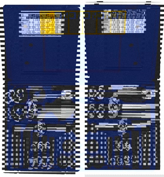 Tap & Die Set: 1/4-18 to 1-14 Taps, 1/4-18 to 1-14 Dies, NPT, UNC & UNF